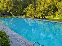 Swimmingpool vom Le Val d'Arimont am Morgen : 2018.Ardennen, Belgien, Europa, Europe, MRD, Malmedy, Wallonie