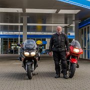 Abschiedsfoto an der ARAL-Tanke Messe-Ost : !Moped-Touren, 2017.4-Laender, 2017.4-Länder, Deutschland, Europa, Europe, Germany, Laatzen, Lower Saxony, Moped-Touren, Niedersachsen